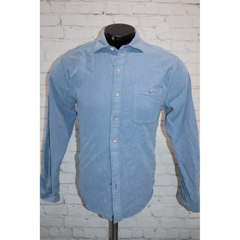Tommy Bahama Coastline Cord Mens Small Blue Button Up Long Sleeve Corduroy Shirt